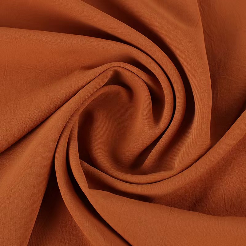 Matt wrinkled fabric polyester plain woven fabric fashion women's dress fabric