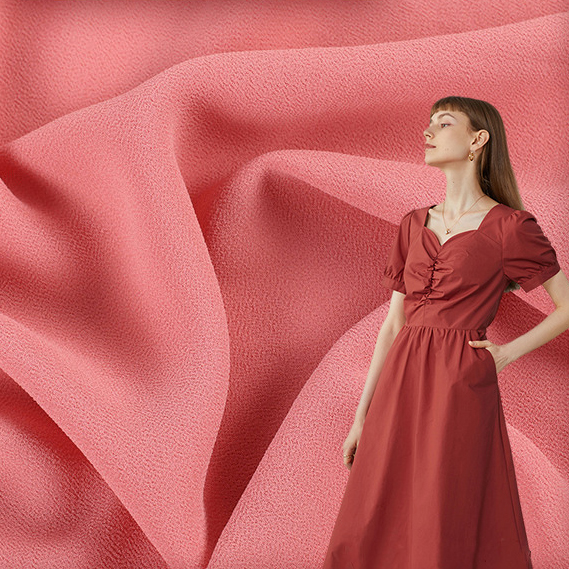 75D pearl chiffon fabric high twist chiffon dress fabric